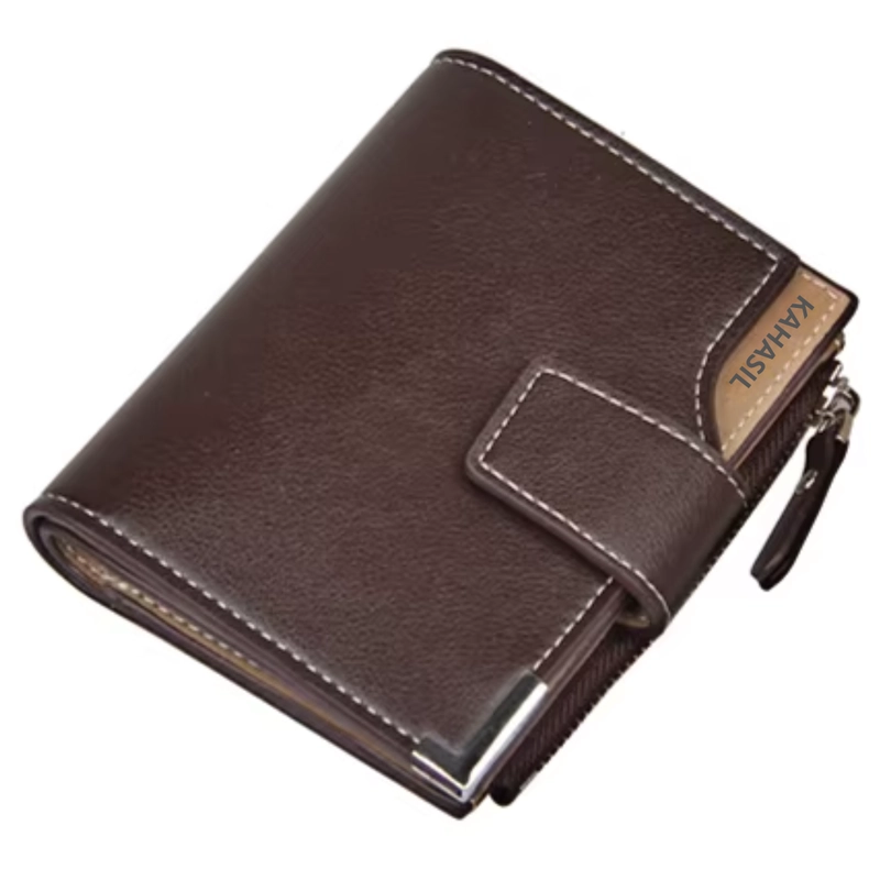 Product image KAHASIL - Dompet Lipat Wanita Pendek Bahan Kulit PU Leather KHDP44 all variant COKELAT